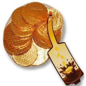 ČOKOLÁDOVÉ MINCE zlaté v síťce 100g (13ks)